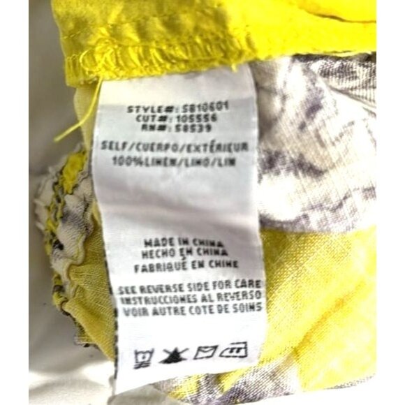 Kut From The Kloth Floral Yellow & Gray Linen-Blend Womens Shorts Size 2 - Picture 4 of 7